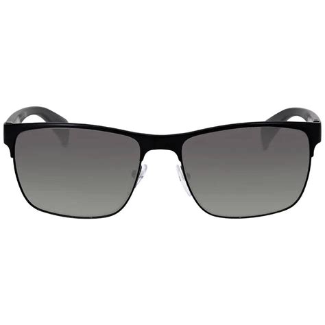 Prada Grey Rectangular Men's Sunglasses PR 51OS FAD3M1 58